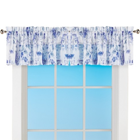 Collections Etc Floral Sheer Fabric Rod Pocket Top Window Valance ...