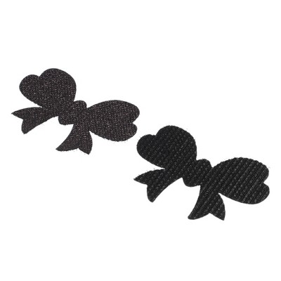 Unique Bargains Women's Floating Tie Shape Shape Magic Tapes Hair Pads Black 2 Pcs