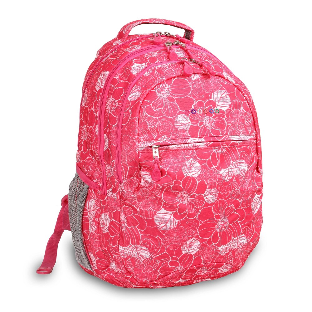 Photos - Backpack J World Cornelia 19" Laptop  - Aloha Pink: Water Resistant, Ergono