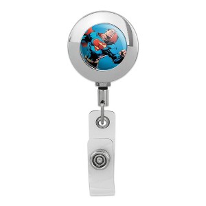 Superman Character Metal Chrome Badge ID Card Holder Clip - 1 of 3