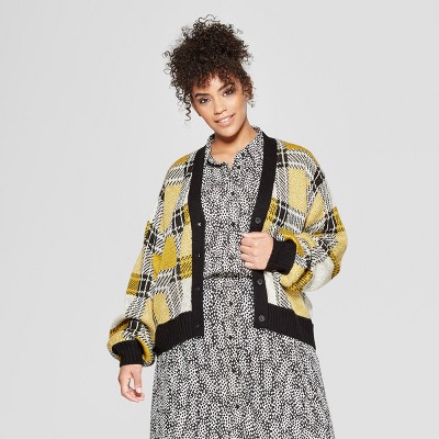plaid long sleeve cardigans
