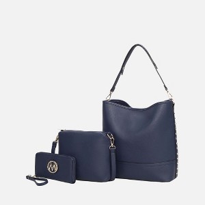MKF Collection Wren Women’s Vegan Leather Hobo with Pouch and Wristlet Wallet by Mia K- 3 pieces - 1 of 4