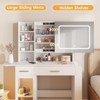 Makeup Vanity Desk with Mirror, 3 Color Lights & Charging Station, White - 4 of 4