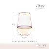 Twine Rose Wine Glasses Set, Gold Rimmed, Set of 2 - 3 of 4