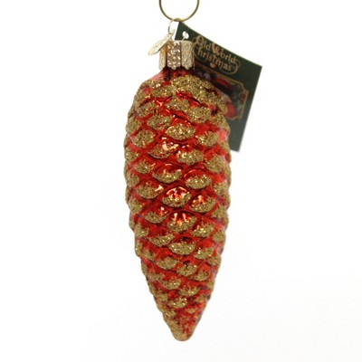 Old World Christmas 4.25 In Shimmering Cone Ornament Pine