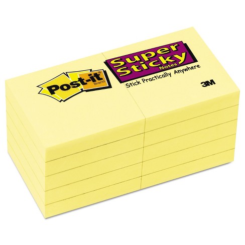 Post-it 4pk 4 X 6 Lined Super Sticky Notes 45 Sheets/pad - Canary Yellow  : Target