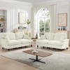 Classic 2-Piece Modular Chenille Sofa Set, Flared Arms, Removable Ruffles Pleats Skirts, Spindle Legs, 2-Seater Sofa + Loveseat - 3 of 4