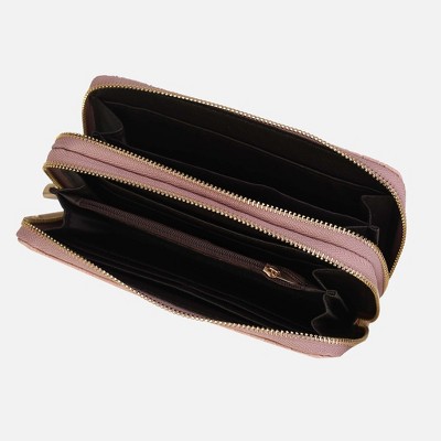 MKF Collection Wristlet Wallet, Aurora M Signature Embossed Double-Zip | MKF Collection by Mia K - Light Blue — фото 8