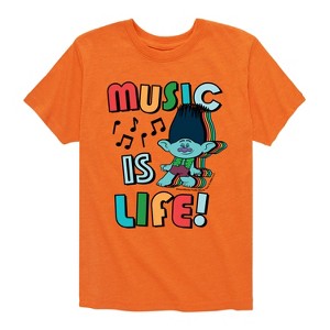 Boys' - Trolls - Branch Music Is Life Short Sleeve Graphic T-Shirt - 1 of 4