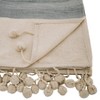 50"x60" Pom-Pom Throw Blanket Gray - Saro Lifestyle: Cotton Sofa & Couch Tassel Accent - 2 of 3