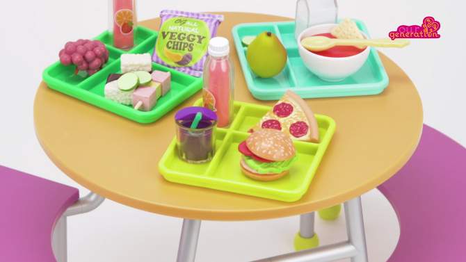 Our Generation Cafeteria Table School Accessory Set for 18&#34; Dolls, 2 of 10, play video