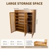 YIYIBYUS Bamboo Shoe Cabinet with Doors Freestanding Shoe Storage - 3 of 4