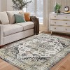 Machine Washable Low Pile Area Rugs - Non Slip Boho Vintage Indoor Carpet, Stain Resistant, Foldable for Living Room, Bedroom, Dining Room - 2 of 4