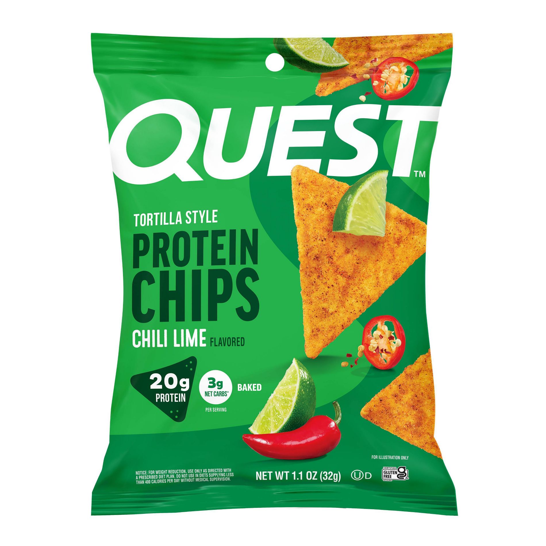 Quest Nutrition Tortilla Style Protein Chips - Chili Lime