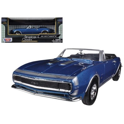 1967 Chevrolet Camaro SS Convertible Blue Metallic 1/24 Diecast Model Car by Motormax