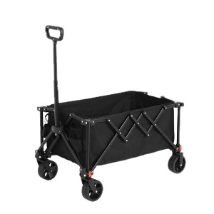 Folding Wagon Cart With All Terrain Wheels, Heavy Duty Garden Carts With Adjustable Handle,Outdoor Utility Wagon For Camping-Cuddlewood - 1 of 4