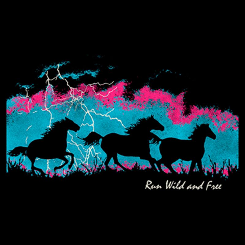 Girl's Lost Gods Run Wild and Free Horses T-Shirt, 2 of 4