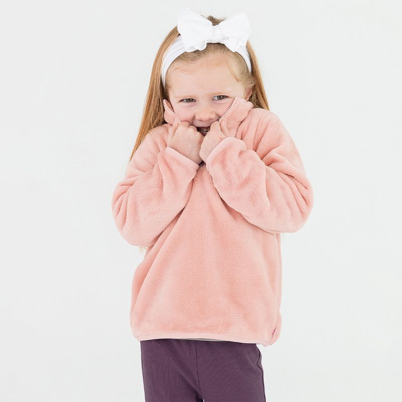 RuffleButts Toddler Girls Fleece Pullover, 5 of 6