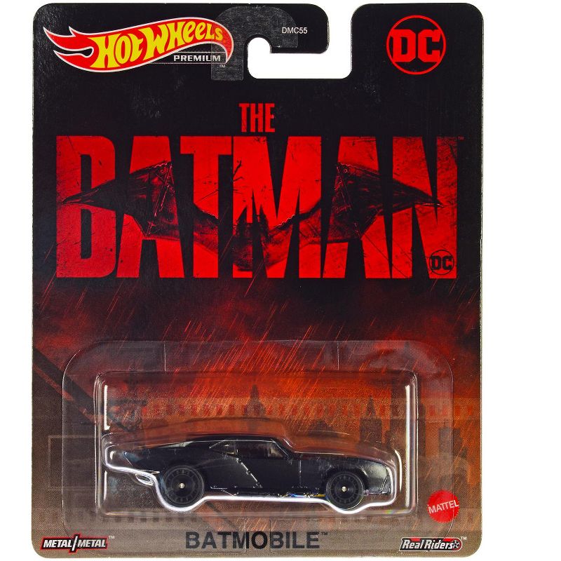 Batmobile Matt Black "The Batman" (2022) Movie "DC Comics" Diecast Model Car by Hot Wheels, 1 of 4