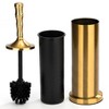 Home Mart Goods Stainless Steel Gold Toilet Brush Set with Holder - 16" Tall - 3 of 4