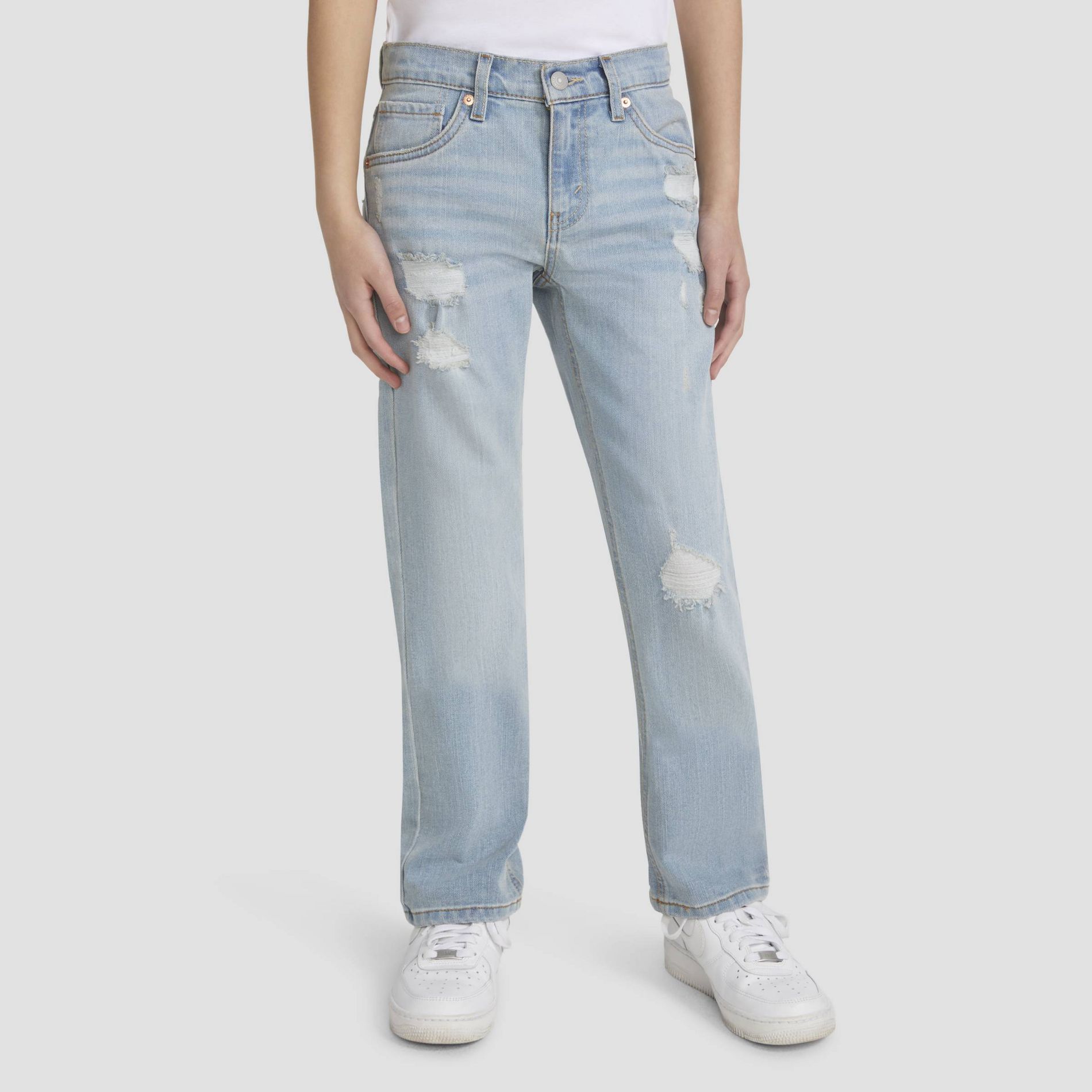 Levi's® Boys' 511 Slim Fit Performance Jeans - Light Wash 12: Mid Rise, Adjustable Waistband, Stretch Denim