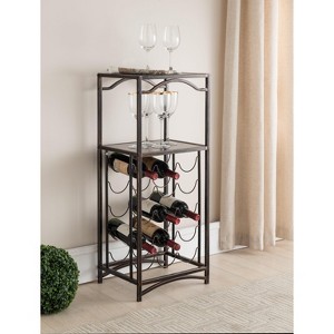 Kings Brand Furniture Biola 15 Bottle Capacity Metal Wine Rack Storage Organizer, Brushed Copper - 1 of 4
