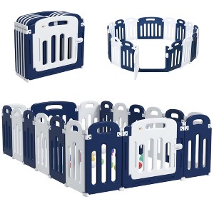 Qaba Baby Playpen, Sturdy Safety Play Yard, Foldable Baby Playard, Kids Activity Center with Anti-Slip Base - 1 of 4