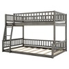 NicBex Full XL over Queen Bunk Bed Wood Frame Bed Frame with Inclined Ladder and Guardrails, No Box Spring Required - 3 of 4