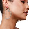 SOHI Women's Crystal Silver Party Half Hoop Earrings - 4 of 4