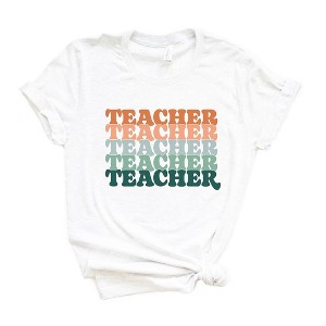 Simply Sage Market Women's Stacked Teacher Short Sleeve Graphic Tee - 1 of 4