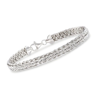 Ross-Simons Sterling Silver Medium Wheat Chain Bracelet