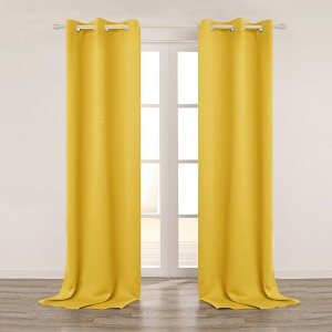 Deconovo Solid Thermal Room Darkening Curtain Panel – 42" Wide Extra-Long Lengths (108"/120") - 1 of 4