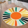 Boho Rugs Washable Kids Rug Non Slip Nursery Rug Low Pile Floor Mat Soft & Non-Shedding Sunshine Carpet Colorful Rainbow Printed Indoor Rugs - 3 of 4