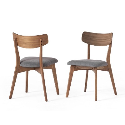 Christopher Knight Home Hugh Upholstered Fabric  Rubberwood Dining Chair (Set of 2)