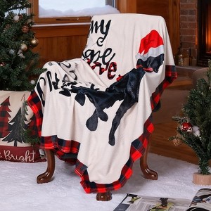 Lomsoe Cozy Christmas Flannel Throw Blankets - Decorative Xmas Blankets for Couch, Bed, Sofa, Chair, Outdoor. - 1 of 4