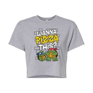 Women's - Teenage Mutant Ninja Turtles Mutant Mayhem - Wanna Pizza This Cropped Graphic T-Shirt - 1 of 4