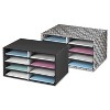 Bankers Box Decorative Sorter, 8 Letter Compartments, 19.5 x 12.38 x 10.25, Black/Gray Pinstripe - 2 of 4