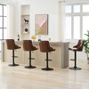 Bar Stools Set of 4,Adjustable Swivel Barstools, Faux Leather Bar Chairs,Upholstered Counter Height with High Backrest - 3 of 4