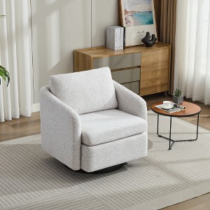 XIYUYEU 31.5" Swivel Accent Chair, 360-Degree Single Sofa Lounge Chair, Comfy Armchair for Living Room, Bedroom - 1 of 4