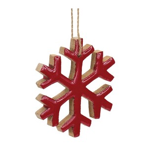 Melrose Wood Snowflake Ornament (Set of 12) - 1 of 4