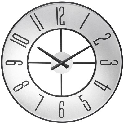 19.75" Metropolitan Metal Wall Clock Silver - Infinity Instruments: Chic Decor, Hand-Crafted