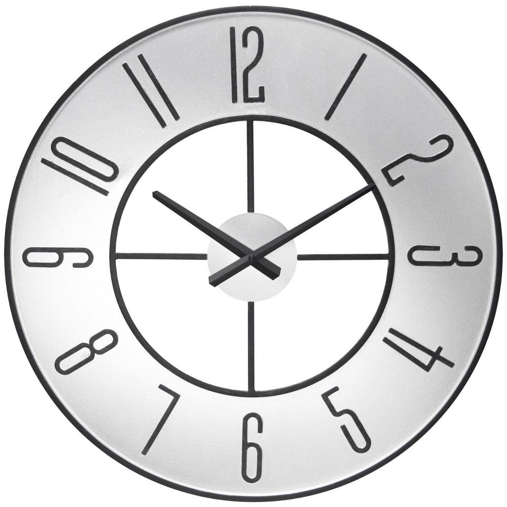 Photos - Wall Clock 19.75" Metropolitan Metal  Silver - Infinity Instruments