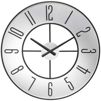 19.75" Metropolitan Metal Wall Clock Silver - Infinity Instruments