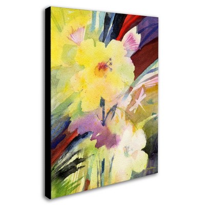 Trademark Fine Art -Sheila Golden 'Yellow Dragonfly' Canvas Art