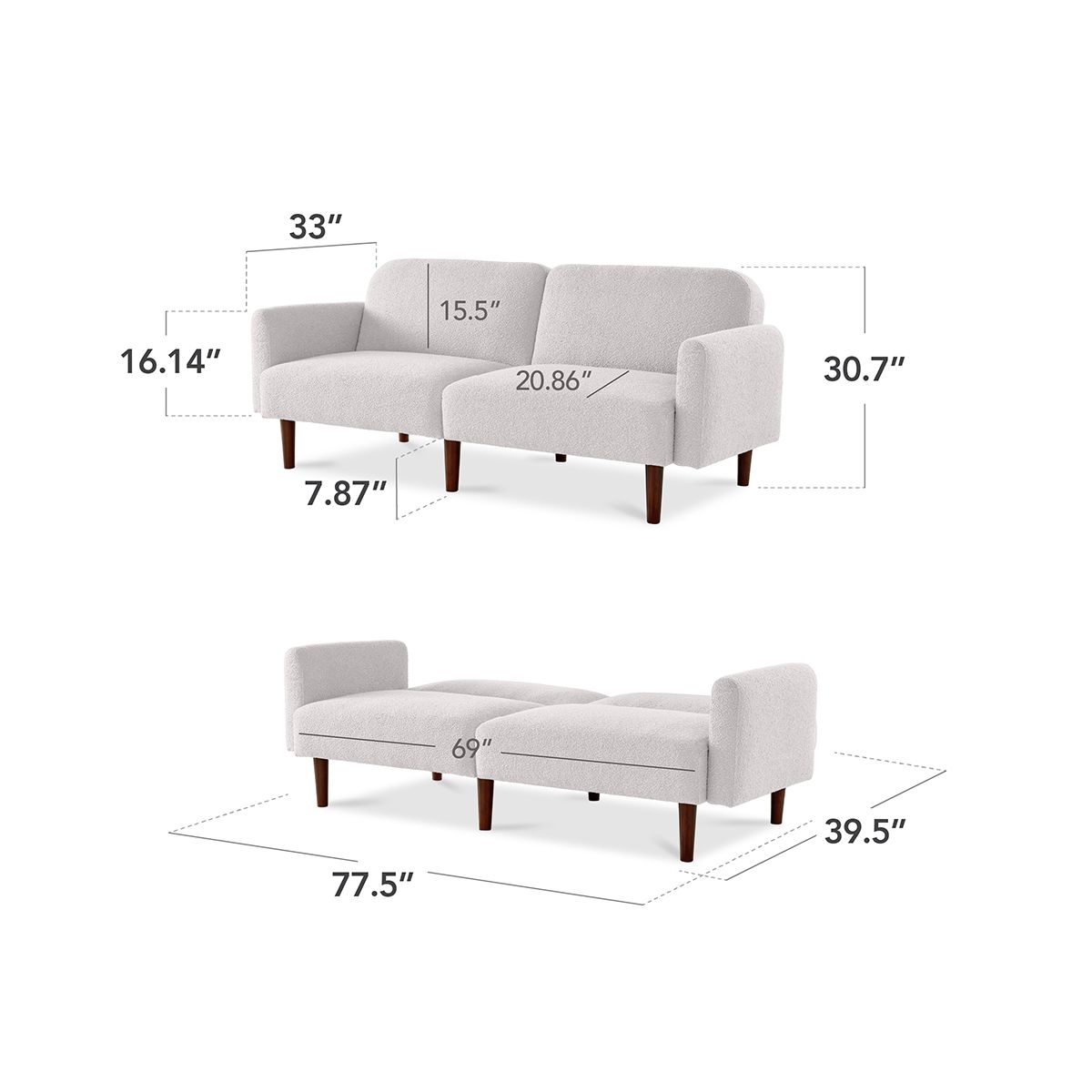 Best Choice Products Convertible Futon - thumbnail 2
