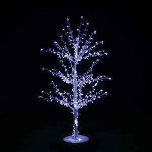 Season's Designs 4 ft White Crystal Branch Tree with 268 LED White Lights Christmas Decoration for Indoor and Outdoor Use, Metal Base, Freestanding - 1 of 1