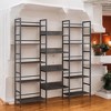 Alilang 69.30 Inch Industrial 3-Piece Bookshelf Set with Open Shelves and Metal Frame - DARK GREY - 2 of 4