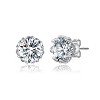 Guili Sterling Round Stud Earrings Featuring Clear Cubic Zirconia for a Refined, Classic Look That Complements Any Outfit with Subtle Sparkle - 2 of 3