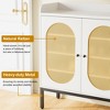 Rattan Shoe Cabinet with 3 Doors, Freestanding Shoe Organizer with Large Storage Space, 8-Tier Shoe Cabinet - 4 of 4