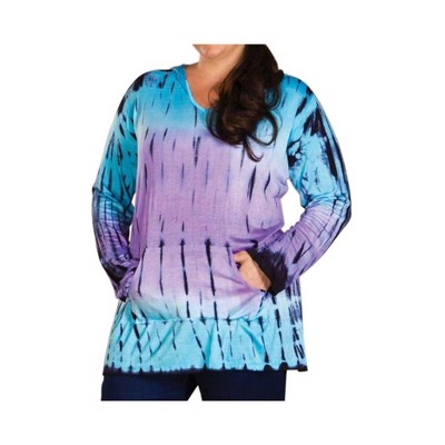 Women's Cala Tie-Dye Hooded Top - Plus - On The Plus Side